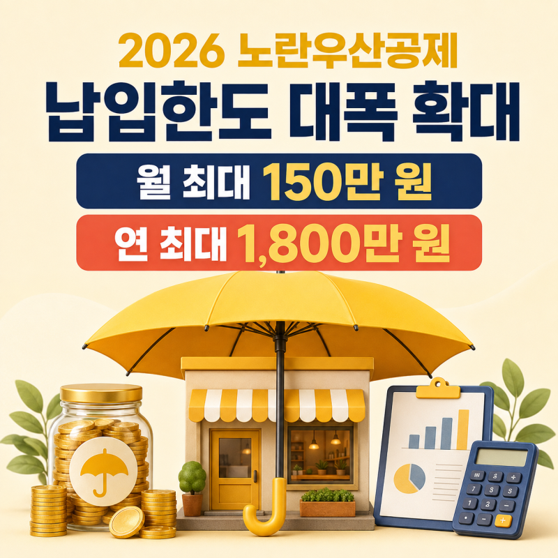 노란우산공제 납입한도 연 1,800만 원 확대 및 소득공제 600만 원 혜택 정리