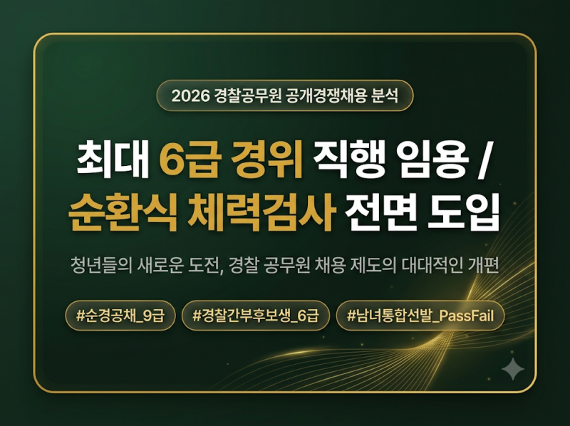 2026 경찰간부후보생·순경 공채 시험 원서접수 최대 6급 경위 임용ㅣ응시 자격·순환식 체력 ....