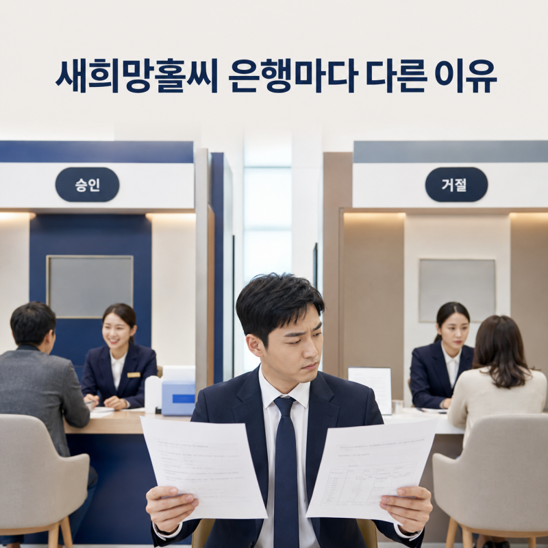 새희망홀씨 조건은 같은데 왜 나만 한도가 다를까? 은행별 심사의 비밀