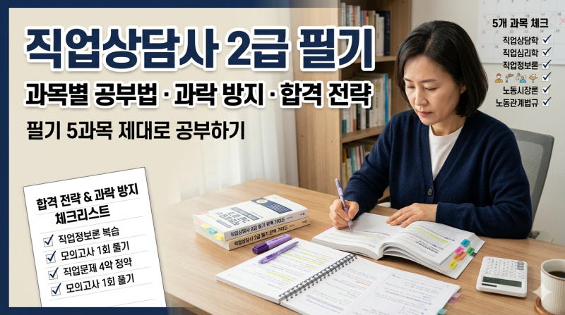 직업상담사 2급 필기 공부법｜과목별 공부순서·과락 기준·기출문제 활용법 총정리