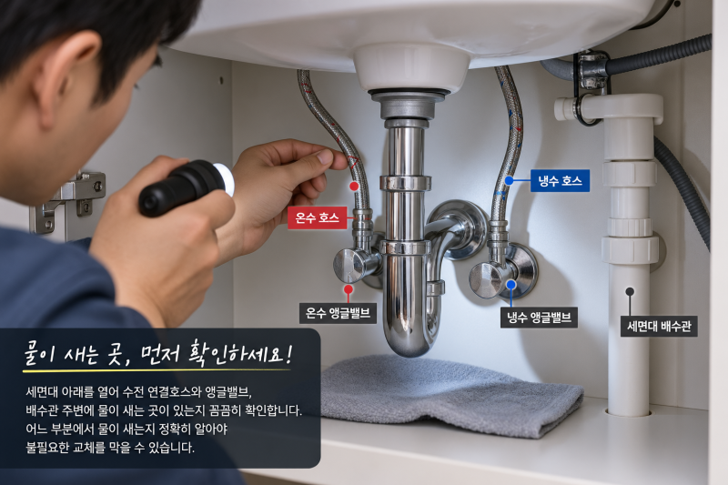 세면대 수전 셀프 교체 방법｜물이 샌다면 교체 전 이것부터 확인하세요