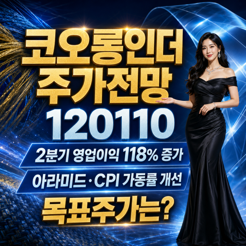 코오롱인더주가전망,2분기영업이익118%증가,아라미드·CPI가동률개선,살까?팔까?목표주가는?[2....