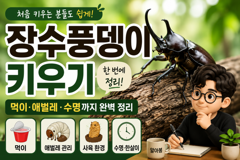장수풍뎅이 키우기, 먹이부터 애벌레·수명까지 한 번에 정리