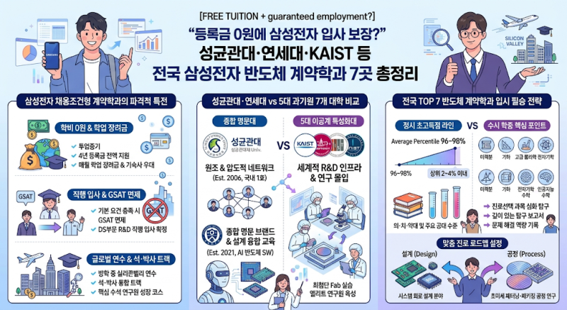 "등록금 0원에 삼성전자 입사 보장?" 성균관대·연세대·KAIST 등 전국 삼성전자 반도체 계약학....