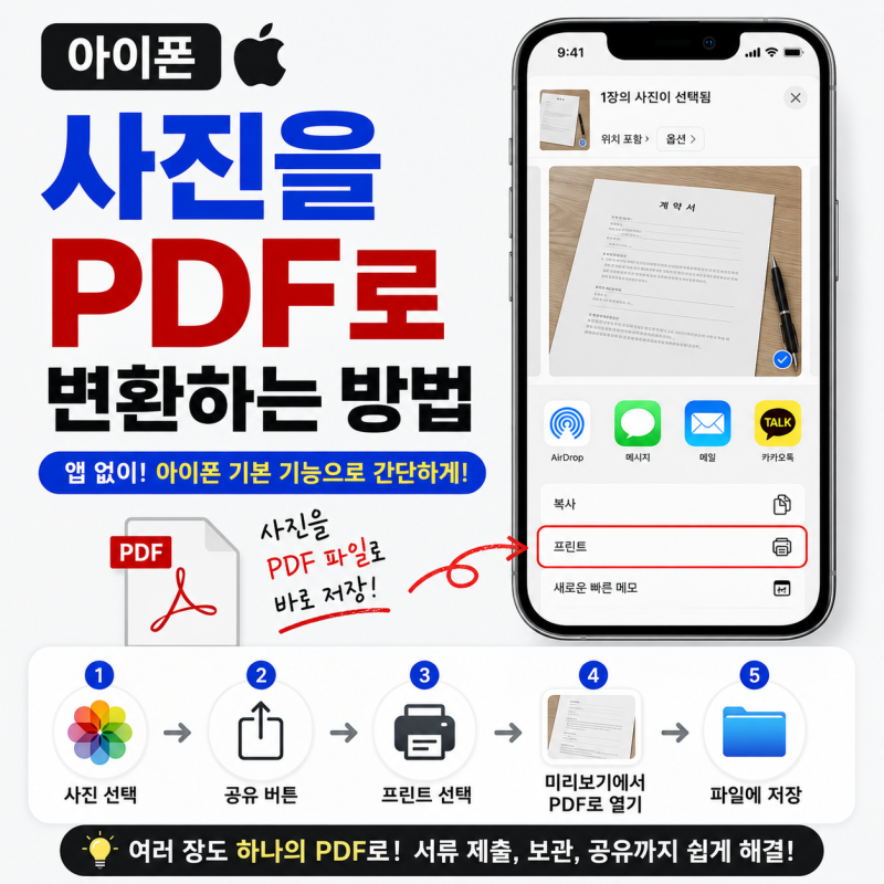 아이폰 사진 PDF로 변환하는 방법｜앱 없이 PDF 저장하기