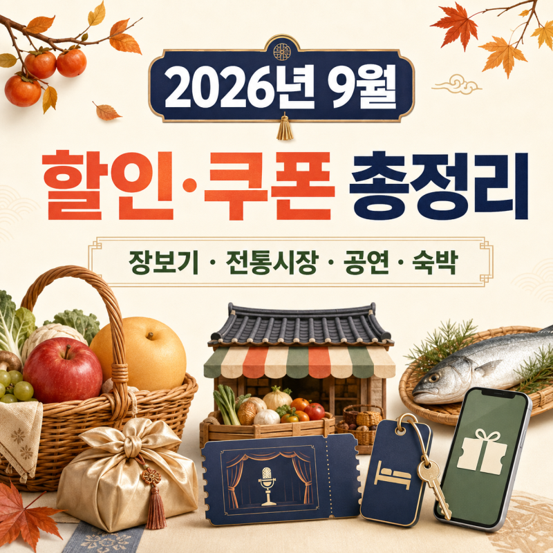 2026년 9월 소비쿠폰 총정리｜농축산물·전통시장·공연·숙박 할인 한눈에