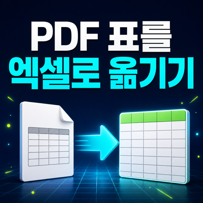 PDF 표 엑셀로 옮기기｜한 칸에 붙는 데이터 열별로 나누는 방법