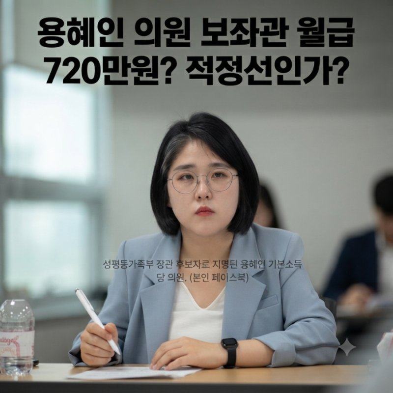 비서관월급 720만원? 용혜인의원 비서관 논란..평균 비서관월급정리