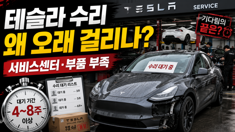 테슬라 수리 왜 이렇게 오래 걸리나? 서비스센터·부품 부족 문제