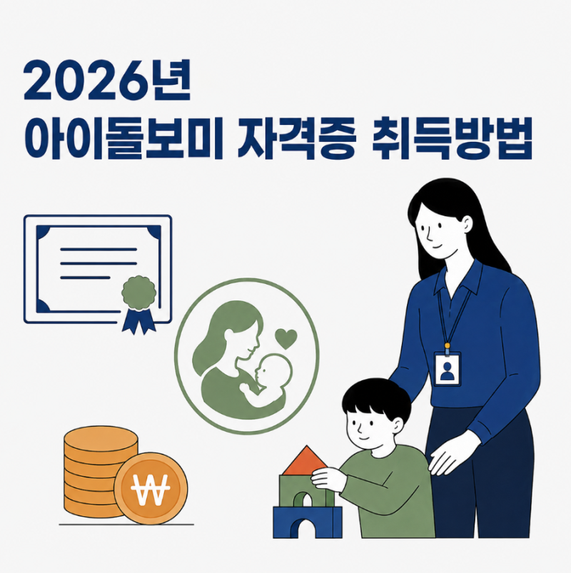 2026년 아이돌보미 자격증 취득방법, 국가자격 교육과정과 수입