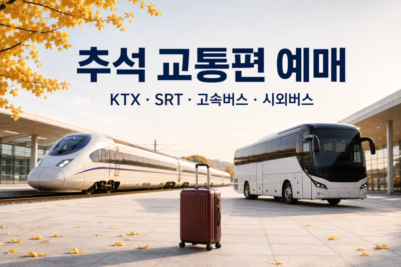 2026 추석 KTX 승차권 예매 일정｜SRT·고속버스·시외버스 공식 사이트