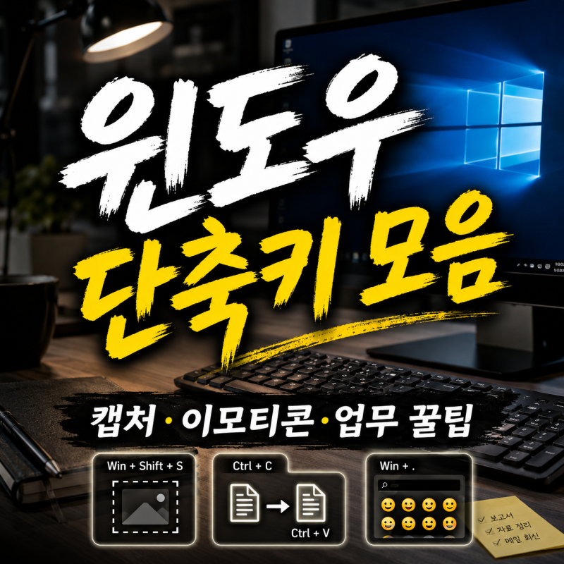 윈도우 컴퓨터 자주 쓰는 단축키 모음｜직장인 사무업무 필수 기능