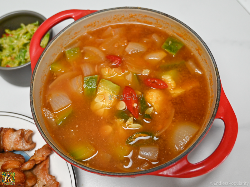 둥근호박찌개 레시피 간단한 둥근호박 요리 된장찌개 끓이는법