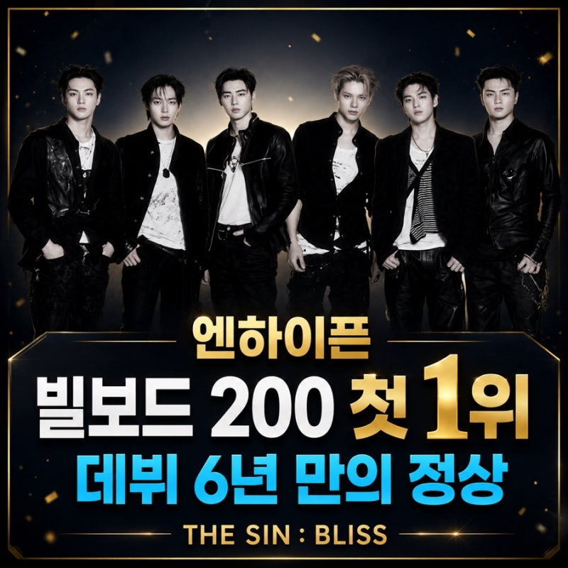 [엔하이픈 빌보드 200 1위] 데뷔 6년 만의 정상｜THE SIN : BLISS 성적과 의미