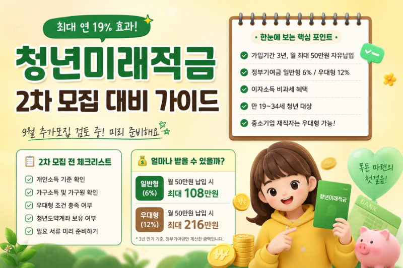 청년미래적금 2차, 9월 신청 가능할까? [신청 전 꼭 확인할 6가지]