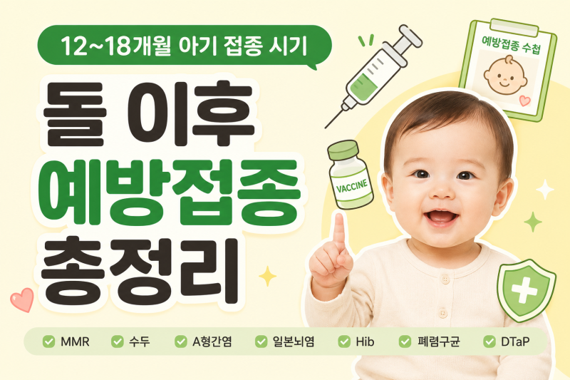 돌아기 예방접종 총정리｜12~18개월 접종 시기 MMR·수두·A형간염·일본뇌염