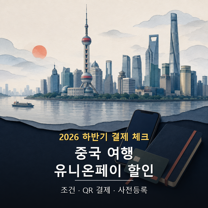 중국 여행 유니온페이 할인 2026 — 10월 상하이 출장 준비