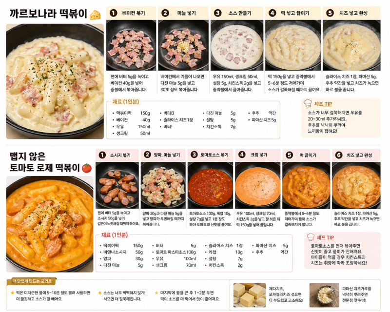 까르보나라 떡볶이 & 로제떡볶이 황금레시피