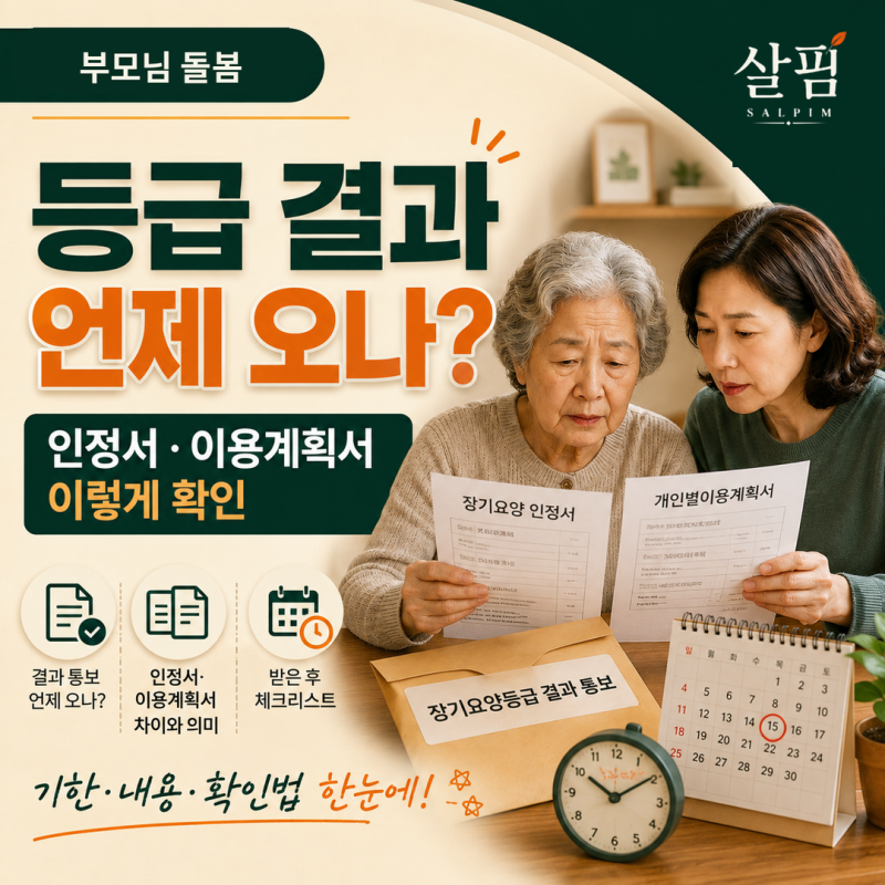 장기요양등급 결과 통보 2026, 언제 오나? 인정서·개인별이용계획서 보는 법