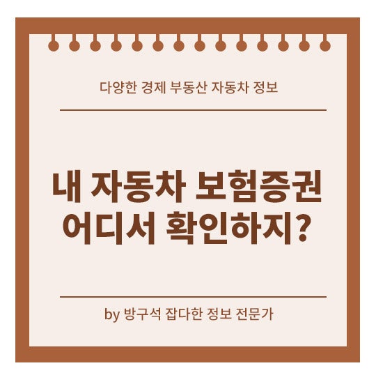자동차 보험증권 어디서 볼수 있을까? 조회 및 발급 한눈에