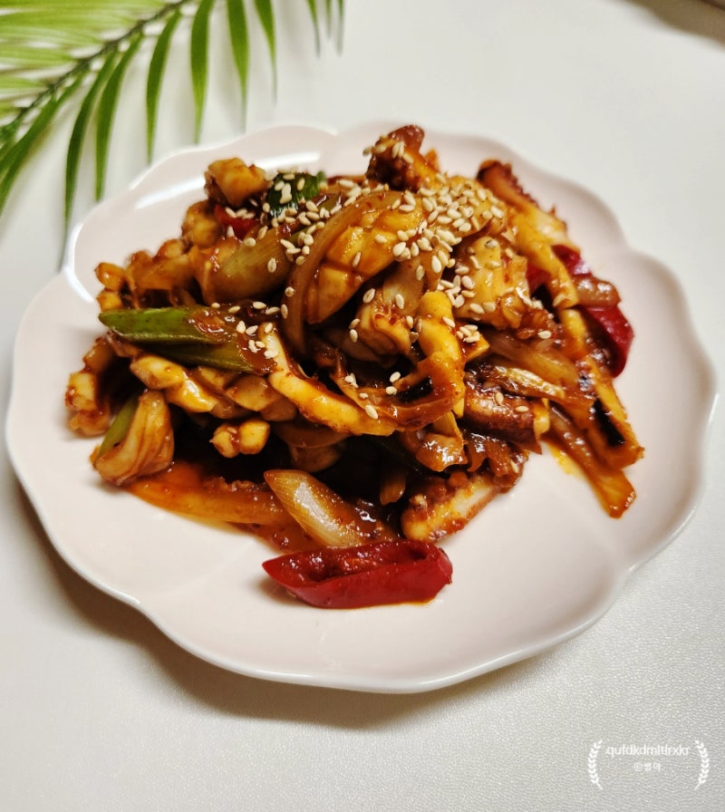 맛있게 매운 오징어볶음 레시피, 냉동 오징어 요리 양념 만들기
