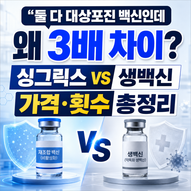 "둘 다 대상포진 백신인데 왜 3배 차이?" 싱그릭스 vs 생백신 가격·횟수 총정리