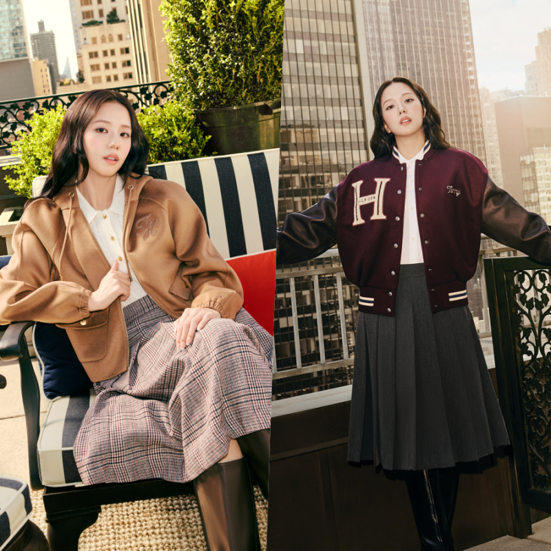 블랙핑크 지수 가을 스타일링 룩, 타미 힐피거(Tommy Hilfiger) 26FALL 여성 데님 셋업은 이렇게