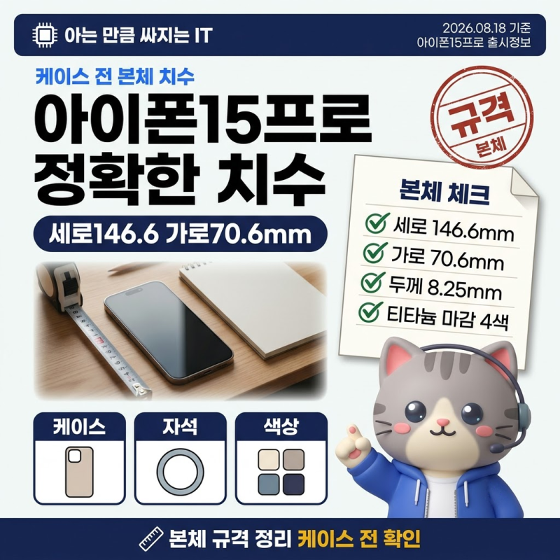 아이폰15프로케이스 고르기 전 본체 치수와 출시 정보 정리