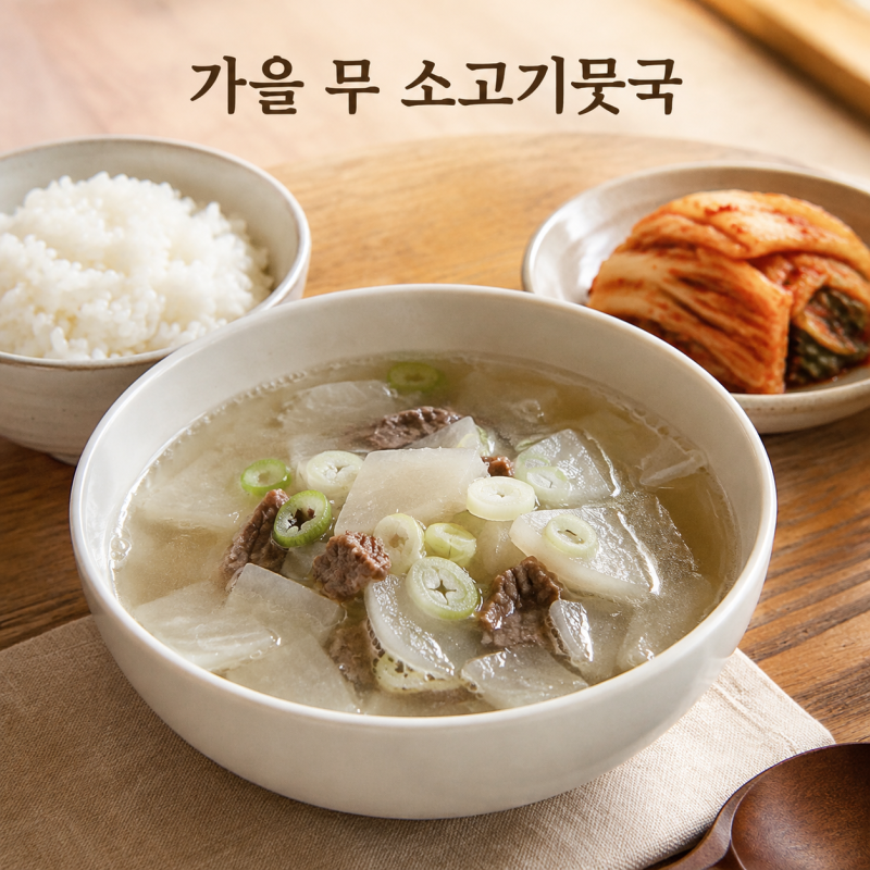 소고기뭇국 맛있게 끓이는 법, 가을 무로 만드는 맑은 소고기무국 레시피