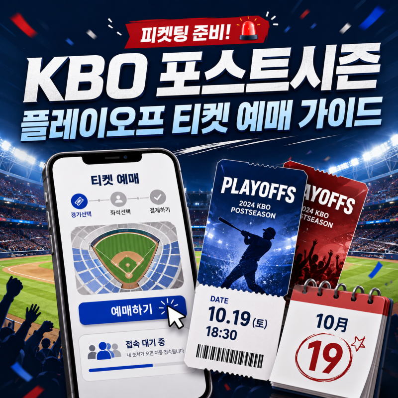 KBO 포스트시즌 플레이오프 티켓 예매 완벽 가이드 인터파크 피켓팅 성공 꿀팁