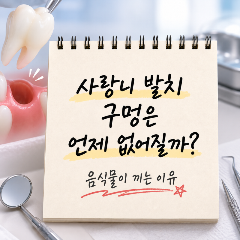 명지치과, 사랑니 발치 구멍은 언제 없어질까? 음식물이 끼는 이유