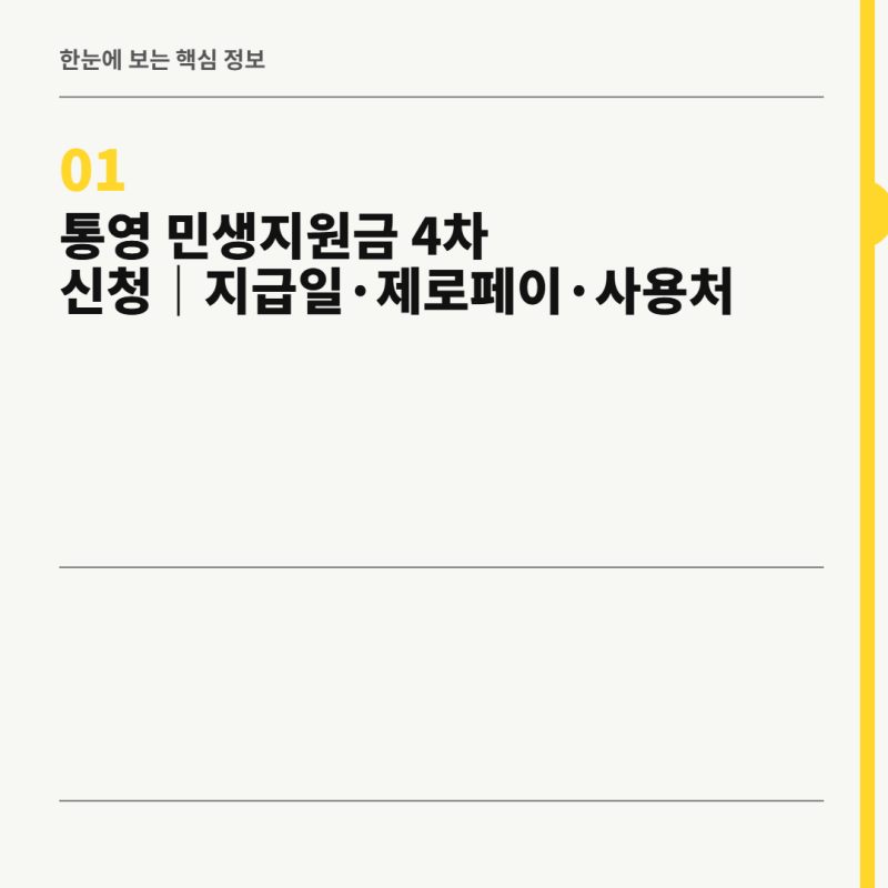통영 민생지원금 4차 신청 지급일·제로페이·사용처