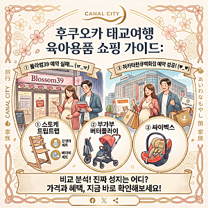 후쿠오카 태교여행 육아용품 구매하기 A to Z (feat. 블라썸39 예약 실패ㅠ vs 하카타한큐백화점 ....
