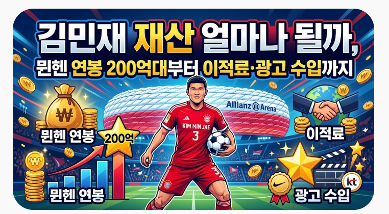 김민재 재산 얼마나 될까, 뮌헨 연봉 200억대부터 이적료·광고 수입까지