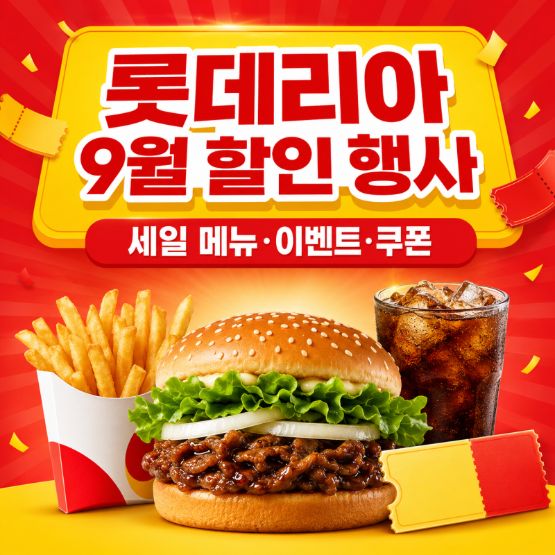 롯데리아 9월 할인 총정리! 세일 메뉴부터 이벤트 앱 쿠폰까지