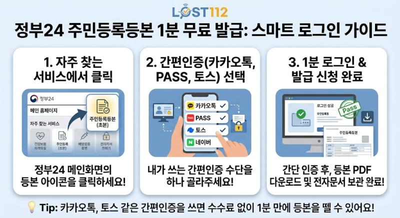 주민등록등본 인터넷 무료 발급 방법! 정부24 모바일 PDF 다운 및 출력 총정리