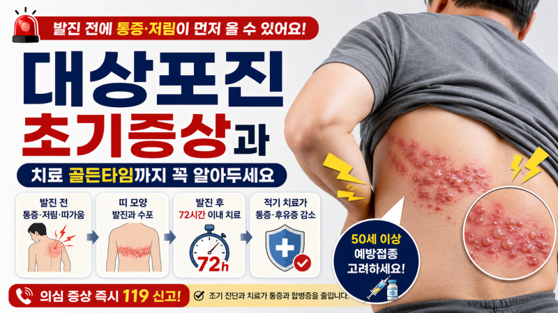 대상포진 초기증상 어떻게 시작될까? 발진 전 통증부터 치료 골든타임까지