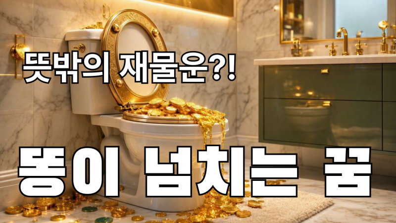 똥이 넘치는 화장실 꿈, 무슨 의미일까?  재물운 꿈해몽