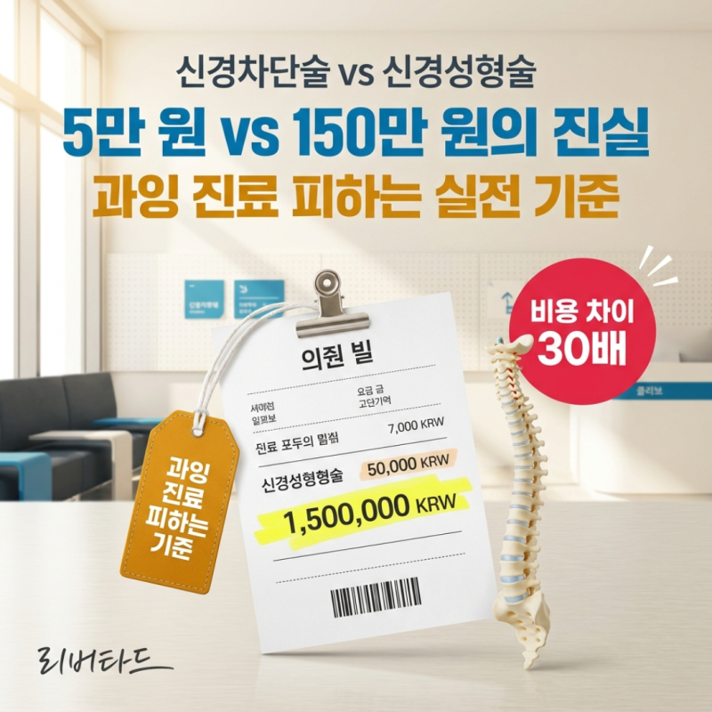 "신경차단술 vs 신경성형술 뭐가 다를까?" 5만 원 vs 150만 원 시술 비용의 진실