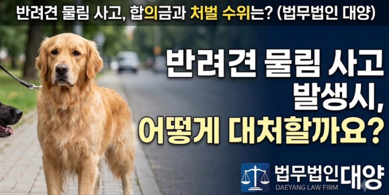[개 물림 사고] 반려견이 사람이나 다른 개를 물었다면? 합의금 기준과 형사 처벌 수위 총정....