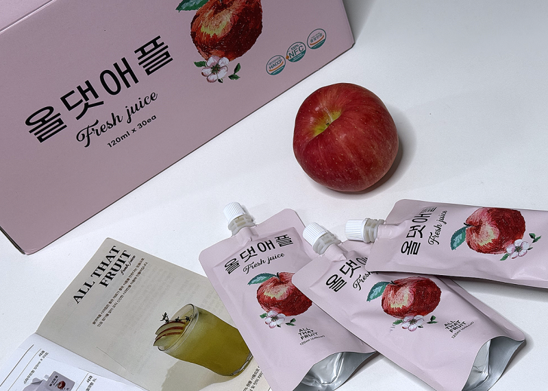 청송사과즙 올댓애플, 100% 청송사과주스 남편 출근길 & 아기 간식 추천