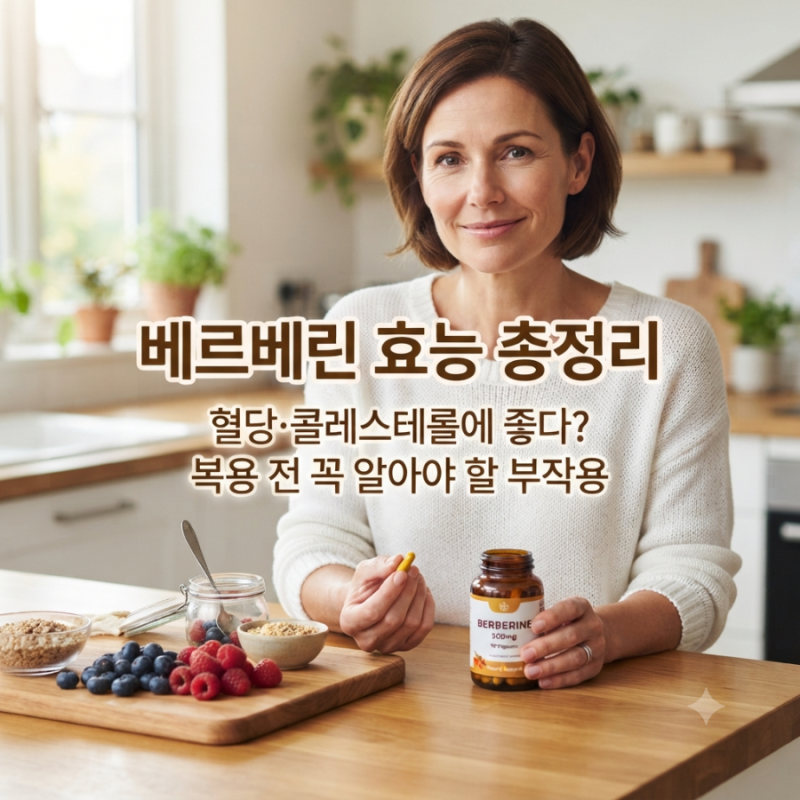 베르베린 효능 총정리, 혈당·콜레스테롤에 좋다? 복용 전 꼭 알아야 할 부작용