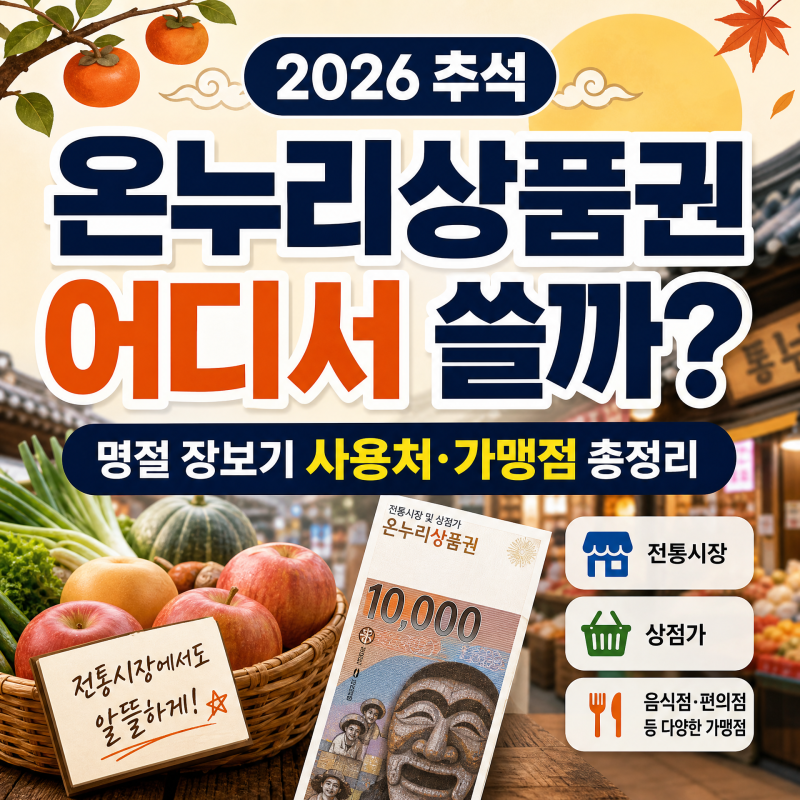 2026 추석 온누리상품권 어디서 쓸까? 명절 장보기 사용처·가맹점 총정리