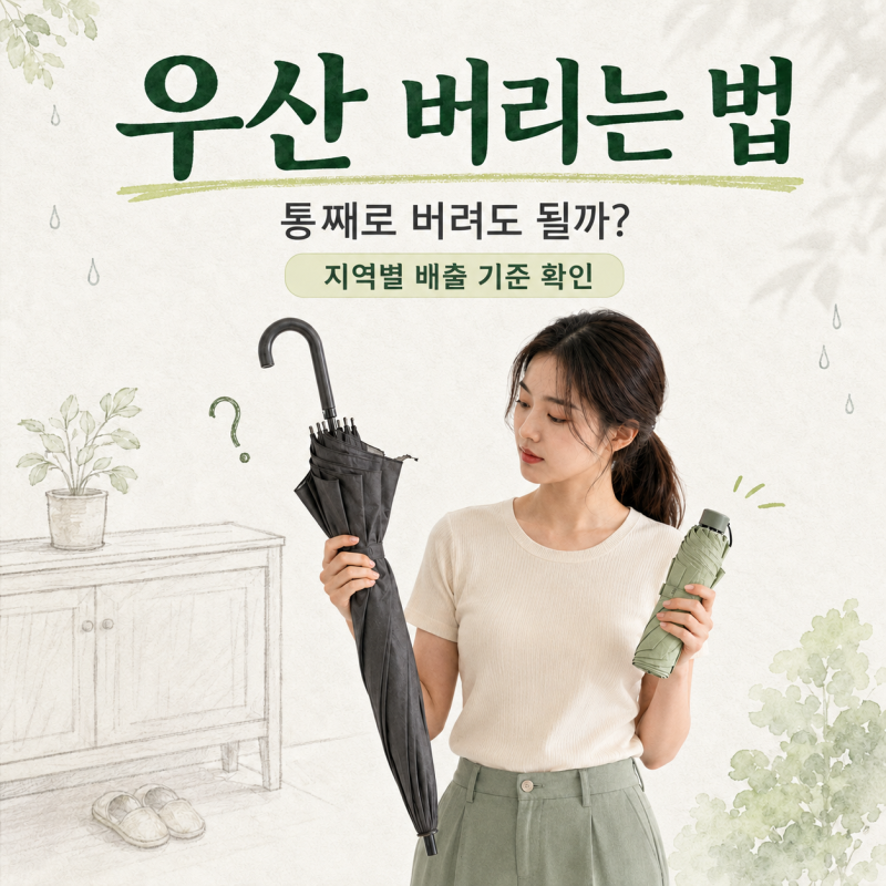 우산 버리는 법｜통째로 버려도 될까? 장우산·분리수거·폐기 비용 정리