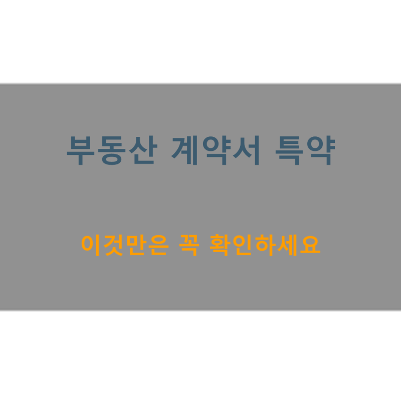 부동산 계약서 특약, 이것만은 꼭 확인하세요 (전세·월세·매매 필수 특약 총정리)