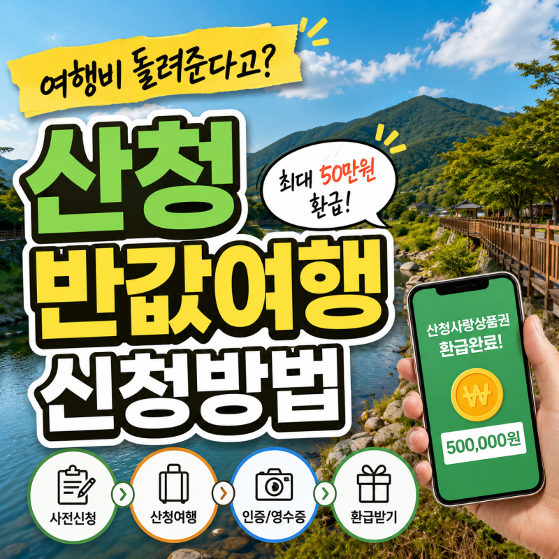 여행비 돌려준다고? 2026 산청 반값여행 신청방법 총정리