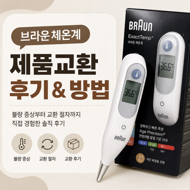 브라운 체온계 고장 AS | 제품 교환 후기｜교환 방법부터 실제 교환 과정 | IRT6520 or IRT6030 | 유....