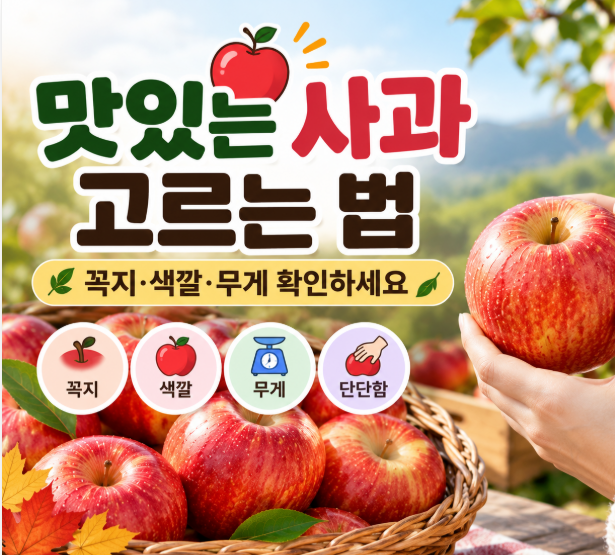 맛있는 사과 고르는 법｜꼭지·색깔·무게 확인하세요