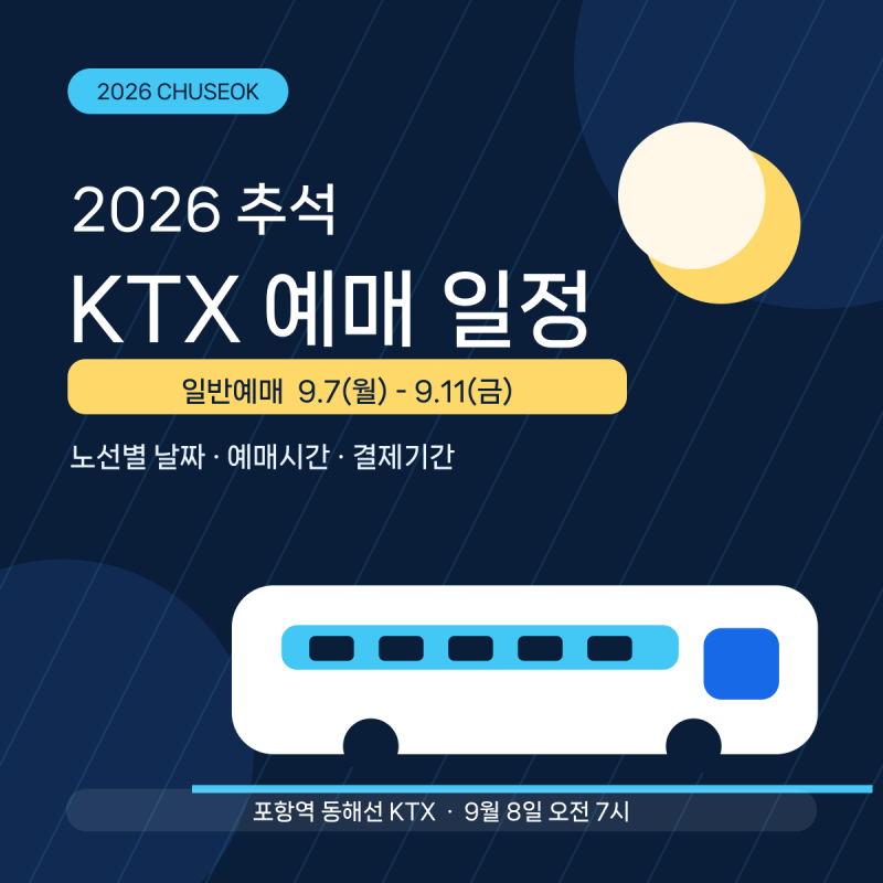 2026 추석 KTX 예매 일정 총정리｜경부선·수서역 날짜와 결제기간