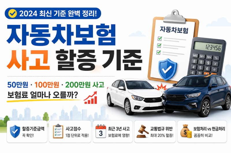 자동차보험 사고 할증 기준 총정리｜대물 50만원·100만원·200만원 사고 보험료 얼마나 오를까....